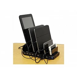 Tripp Lite 10-Port USB Charging Station with Adjustable Storage, 12V 8A (96W) USB Charger Output, Schuko Power Cord