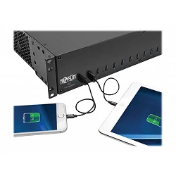 Tripp Lite 16-Port USB Charging Station with Syncing, 230V, 5V 40A (200W) USB Charger Output, 2U Rack-Mount