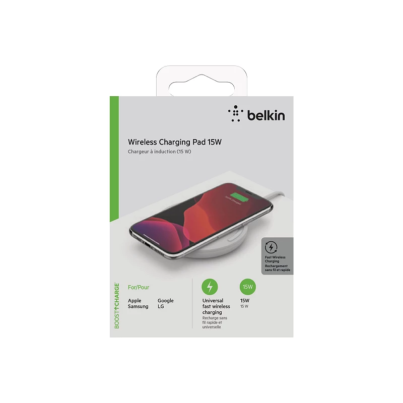 Belkin - Base de carga inalámbrica + adaptador de corriente CA