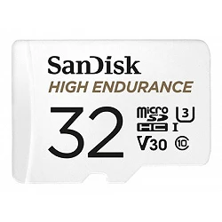 SanDisk High Endurance - Tarjeta de memoria flash (adaptador microSDHC a SD Incluido)