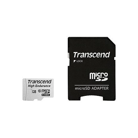 Transcend High Endurance - Tarjeta de memoria flash (adaptador microSDHC a SD Incluido)