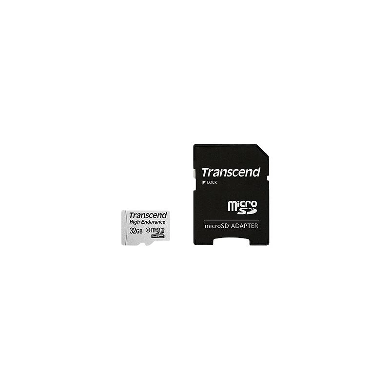 Transcend High Endurance - Tarjeta de memoria flash (adaptador microSDHC a SD Incluido)