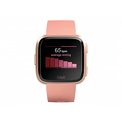 Fitbit Versa - Aluminio en oro rosa - reloj inteligente con banda