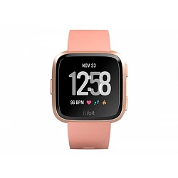 Fitbit Versa - Aluminio en oro rosa - reloj inteligente con banda