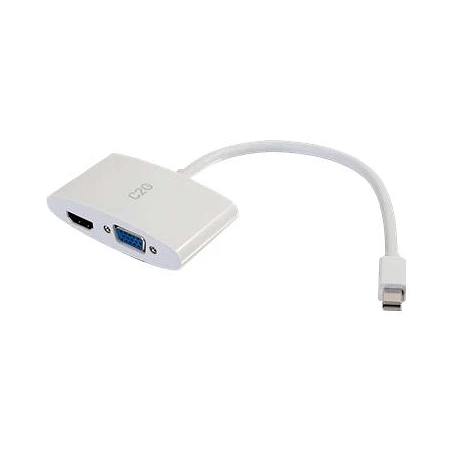 C2G 20cm Mini DisplayPort to HDMI or VGA Adapter Converter 4K UHD