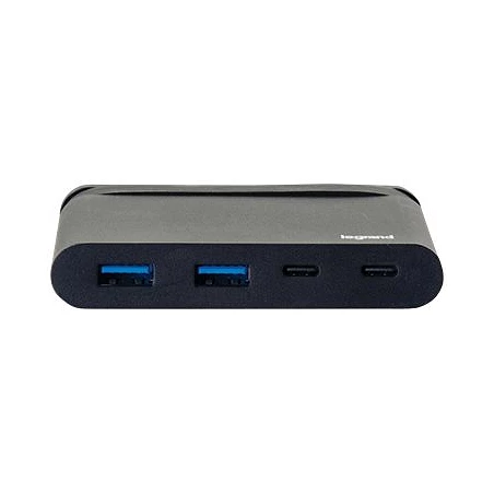 Legrand - Hub - 2 x SuperSpeed USB 3.0 + 1 x USB-C + 1 x USB-C (suministro de energía)