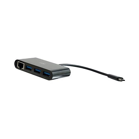 C2G USB C Ethernet and 3 Port USB Hub Black