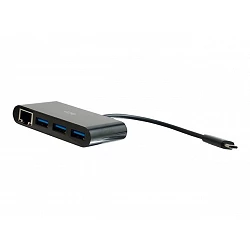 C2G USB C Ethernet and 3 Port USB Hub Black