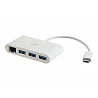 C2G USB C Ethernet and 3 Port USB Hub White