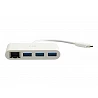 C2G USB C Ethernet and 3 Port USB Hub White