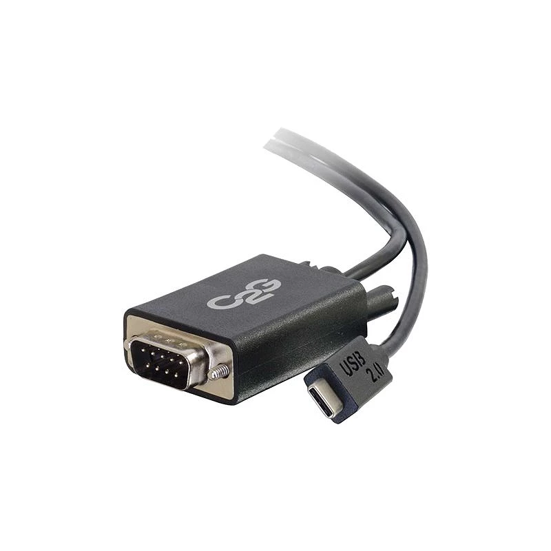 C2G USB 2.0 USB C to DB9 Serial RS232 Adapter Cable Black