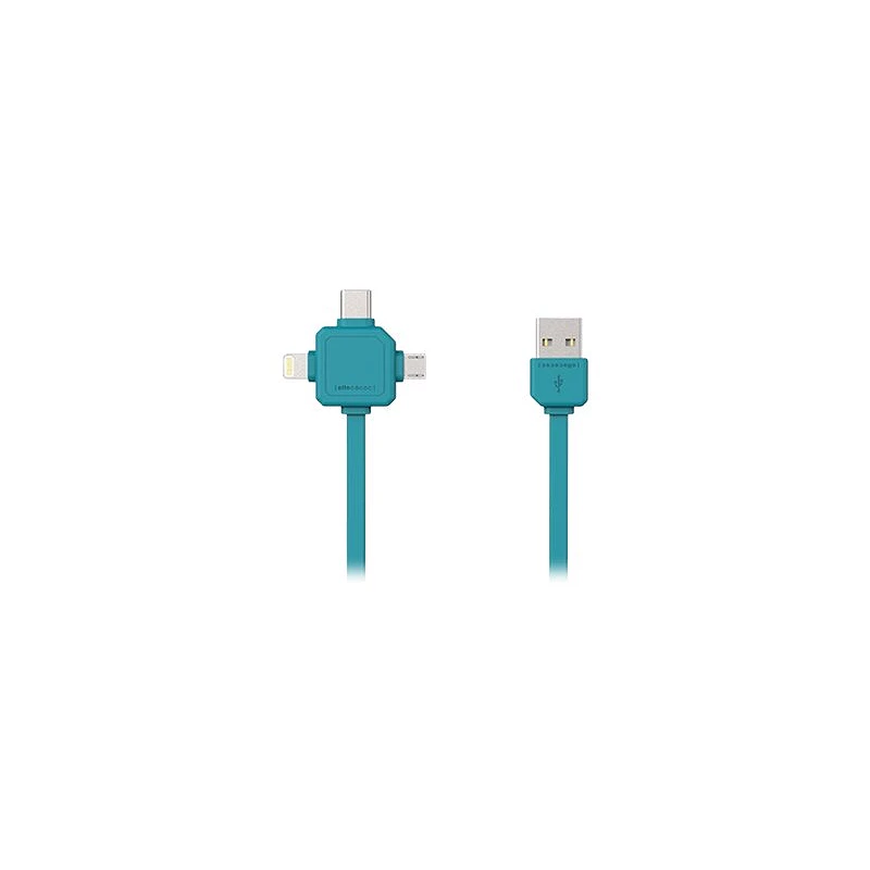 Allocacoc - Cable Lightning - USB macho a Micro-USB tipo B, Lightning, USB-C macho