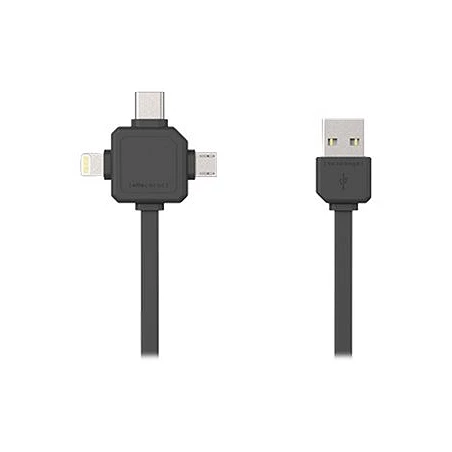 Allocacoc - Cable Lightning - USB macho a Micro-USB tipo B, Lightning, USB-C macho