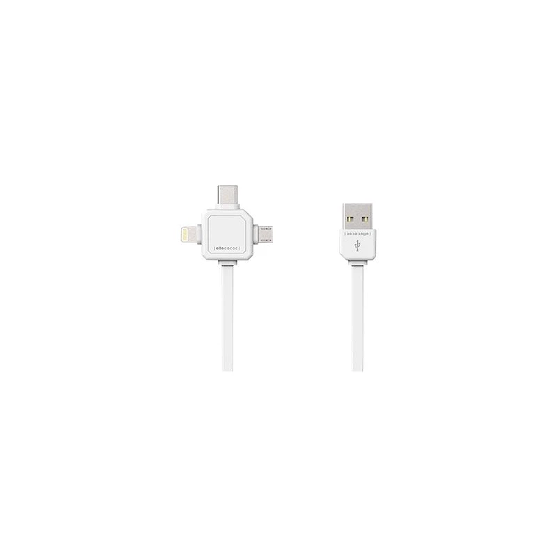 Allocacoc - Cable Lightning - USB macho a Micro-USB tipo B, Lightning, USB-C macho