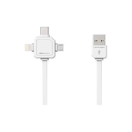 Allocacoc - Cable Lightning - USB macho a Micro-USB tipo B, Lightning, USB-C macho