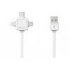 Allocacoc - Cable Lightning - USB macho a Micro-USB tipo B, Lightning, USB-C macho