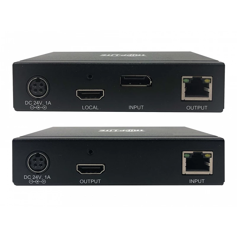 Tripp Lite DisplayPort to HDMI over Cat6 Extender Kit with KVM Support, 4K 60Hz, 4:4:4, USB, PoC, HDCP 2.2, up to 230 ft