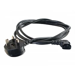 C2G 1m 18 AWG UK 90° Power Cord (IEC320C13R to BS 1363)