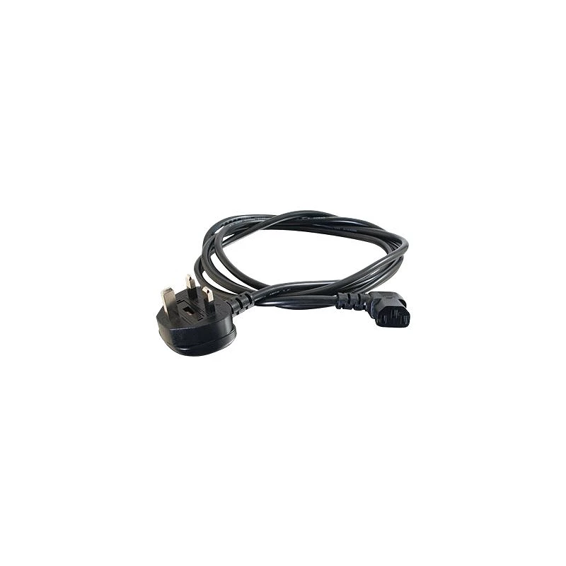 C2G 1m 18 AWG UK 90° Power Cord (IEC320C13R to BS 1363)