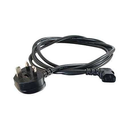 C2G 1m 18 AWG UK 90° Power Cord (IEC320C13R to BS 1363)