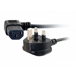 C2G 1m 18 AWG UK 90° Power Cord (IEC320C13R to BS 1363)