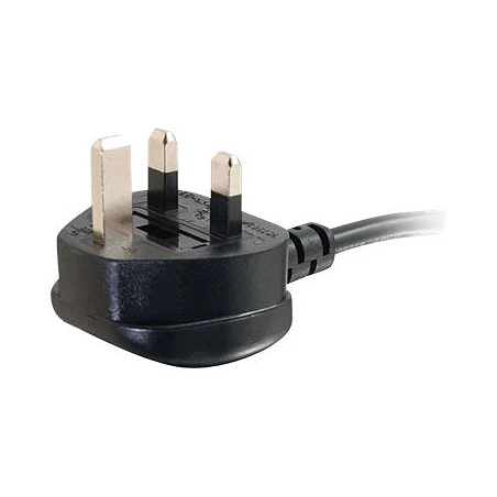 C2G 3m 18 AWG UK 90° Power Cord (IEC320C13R to BS 1363)