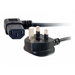 C2G 3m 18 AWG UK 90° Power Cord (IEC320C13R to BS 1363)