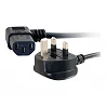 C2G 3m 18 AWG UK 90° Power Cord (IEC320C13R to BS 1363)