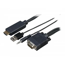 Sony CAB-VGAHDMI1 - Cable HDMI - HDMI macho a USB, HD-15 (VGA), mini-phone stereo 3.5 mm macho