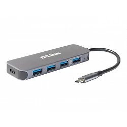 D-Link DUB-2340 - Hub - 4 x SuperSpeed USB 3.0 + 1 x USB-C (suministro de energía)