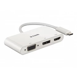 D-Link DUB-V310 - Adaptador de vídeo - 24 pin USB-C macho a HD-15 (VGA), HDMI, DisplayPort hembra