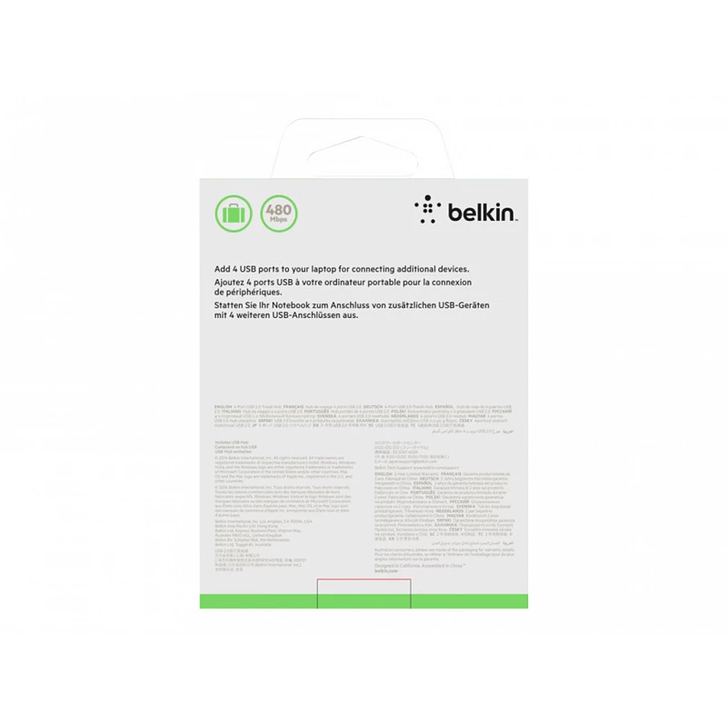 Belkin Travel - Hub - 4 x USB 2.0 - sobremesa