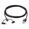 Eaton Tripp Lite Series Universal USB-A to Lightning, USB Micro-B and USB-C Sync/Charge Cable (M/3xM), MFi Certified, Bl