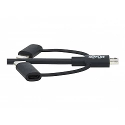 Eaton Tripp Lite Series Universal USB-A to Lightning, USB Micro-B and USB-C Sync/Charge Cable (M/3xM), MFi Certified, Bl