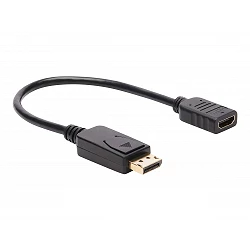 Eaton Tripp Lite Series DisplayPort to HDMI Video Adapter Video Converter (M/F), HDCP, Black, 1 ft.