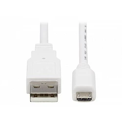 Eaton Tripp Lite Series Safe-IT USB 2.0 A to Micro-B Antibacterial Cable (M/M), White, 6 ft. (1.83 m)