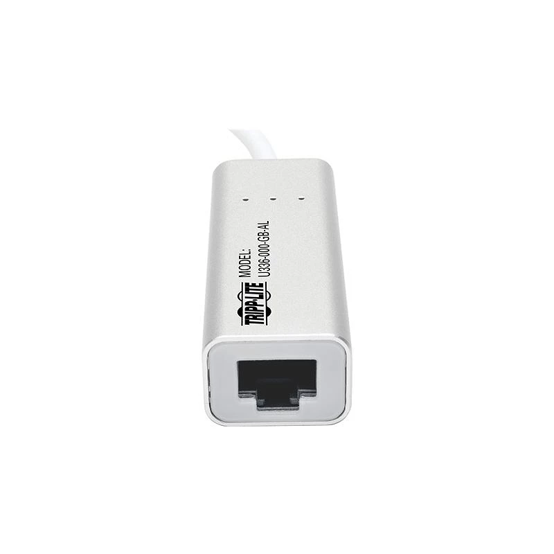 Tripp Lite USB 3.0 SuperSpeed to Gigabit Ethernet NIC Network Adapter RJ45 10/100/1000 Aluminum White