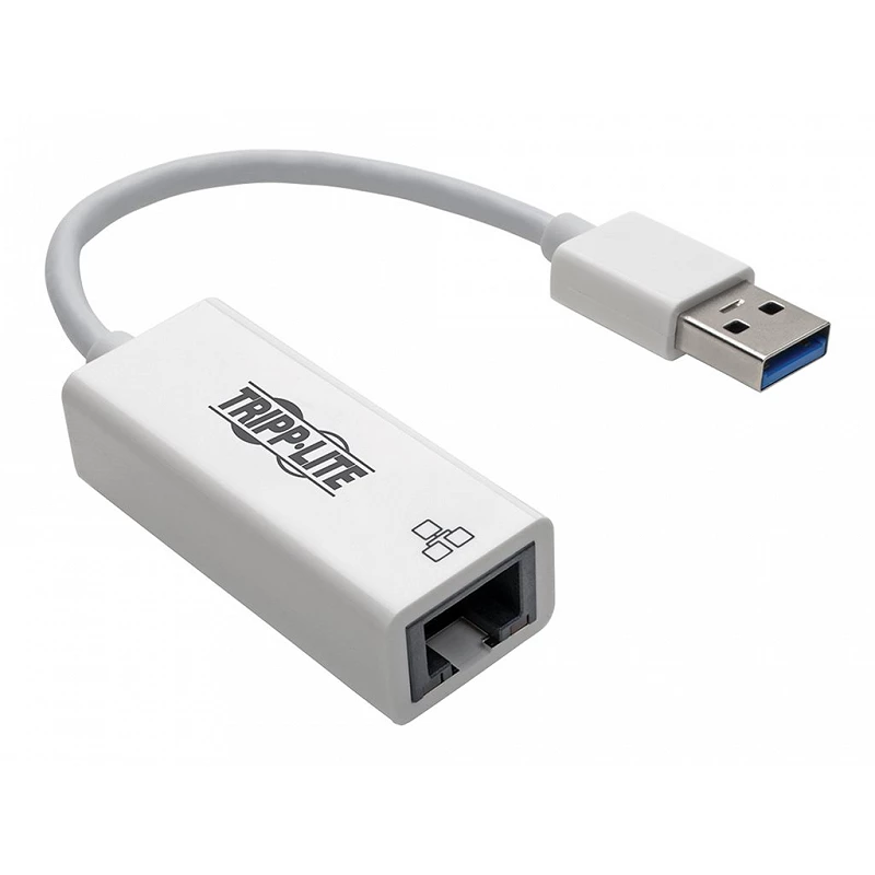 Tripp Lite USB 3.0 SuperSpeed to Gigabit Ethernet NIC Network Adapter RJ45 10/100/1000 White