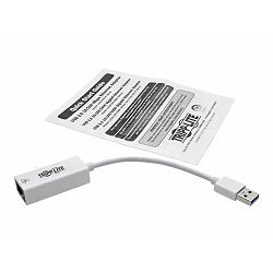 Tripp Lite USB 3.0 SuperSpeed to Gigabit Ethernet NIC Network Adapter RJ45 10/100/1000 White