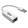 Tripp Lite USB 3.0 SuperSpeed to Gigabit Ethernet NIC Network Adapter RJ45 10/100/1000 White