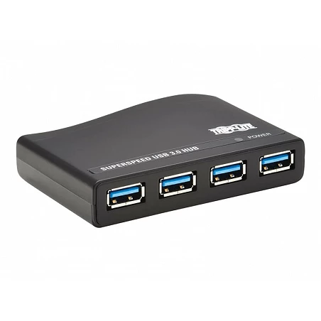 Tripp Lite 4-Port USB-A Mini Hub - USB 3.2 Gen 1, International Plug Adapters