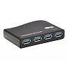 Tripp Lite 4-Port USB-A Mini Hub - USB 3.2 Gen 1, International Plug Adapters