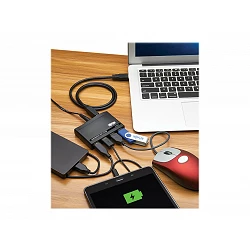 Tripp Lite 4-Port USB-A Mini Hub - USB 3.2 Gen 1, International Plug Adapters