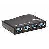 Tripp Lite 4-Port USB-A Mini Hub - USB 3.2 Gen 1, International Plug Adapters