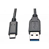 Eaton Tripp Lite Series USB-C to USB-A Cable (M/M), USB 3.2 Gen 1 (5 Gbps), Thunderbolt 3 Compatible, 3 ft. (0.91 m)