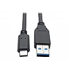 Eaton Tripp Lite Series USB-C to USB-A Cable (M/M), USB 3.2 Gen 1 (5 Gbps), Thunderbolt 3 Compatible, 6 ft. (1.83 m)