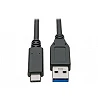 Eaton Tripp Lite Series USB-C to USB-A Cable (M/M), USB 3.2 Gen 2 (10 Gbps), USB-IF Certified, Thunderbolt 3 Compatible,