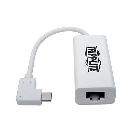 Tripp Lite USB C to Gigabit Adapter Converter USB 3.1 Gen 1 Right-Angle White 6in USB Type C to Ethernet Network Adapter