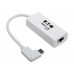 Tripp Lite USB C to Gigabit Adapter Converter USB 3.1 Gen 1 Right-Angle White 6in USB Type C to Ethernet Network Adapter