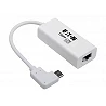 Tripp Lite USB C to Gigabit Adapter Converter USB 3.1 Gen 1 Right-Angle White 6in USB Type C to Ethernet Network Adapter